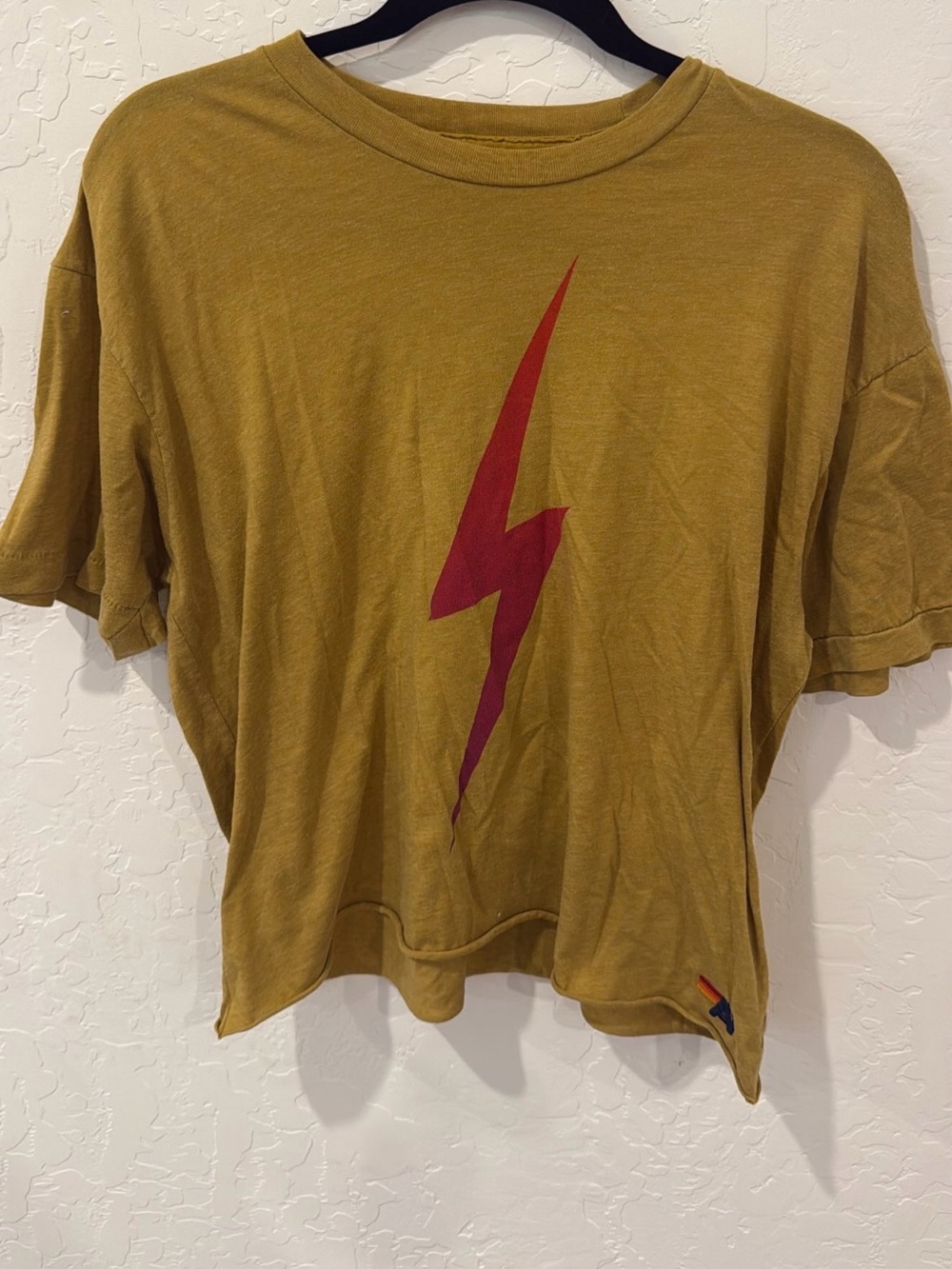 AN Mustard Yellow Lightning Graphic Tee